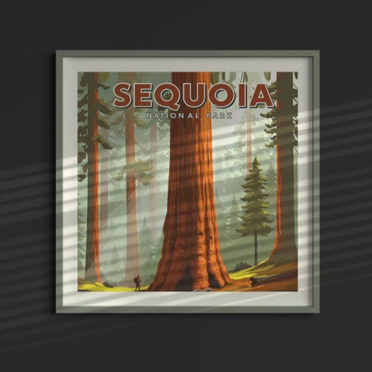 Poster Parc national de Sequoia vintage