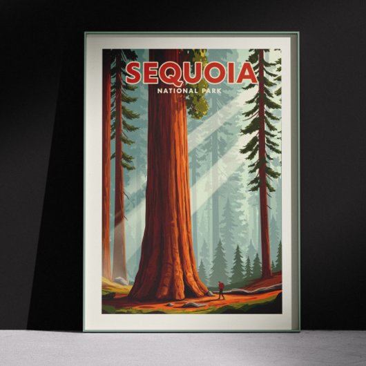 Poster Parc national de Sequoia vintage