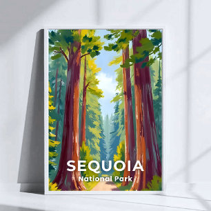 Poster Parc national de Sequoia   Voyage en Californie