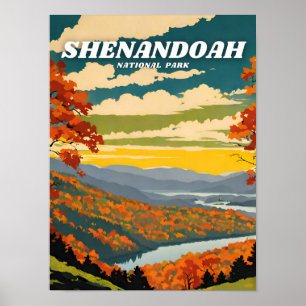Poster Parc national de Shenandoah illustration rétro