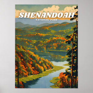 Poster Parc national de Shenandoah illustration rétro Cla