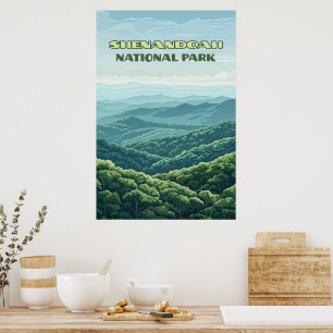 Poster Parc national de Shenandoah Virginia Blue Ridge Re