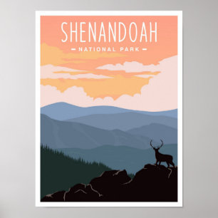 Poster Parc national de Shenandoah Virginie USA Voyage 