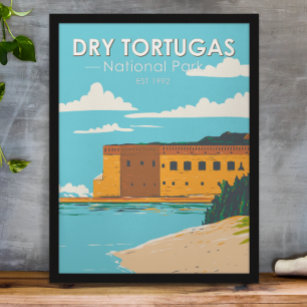 Poster Parc national de Tortugas sec Florida Fort Vintage
