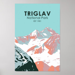 Poster Parc national de Triglav Mont Triglav Slovénie