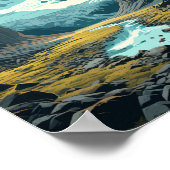 Poster Parc national de Vatnajokull Islande Voyager Vinta (Coin)