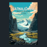 Poster Parc national de Vatnajokull Islande Voyager Vinta<br><div class="desc">Design vectoriel Vatnajökull. Définie par des glaciers massifs,  des grottes de glace,  des sommets enneigés,  des zones géothermiques et des rivières,  la région comprend Jökulsárlón.</div>