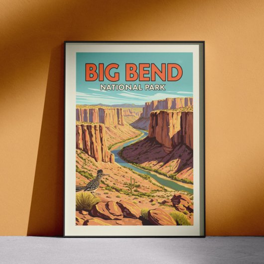 Poster Parc national de vintage Big Bend