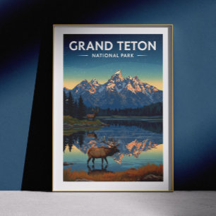 Poster Parc national de vintage Grand Teton
