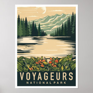 Poster Parc national de Voyageurs Minnesota USA Voyage