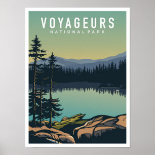 Poster Parc national de Voyageurs Minnesota USA Voyage