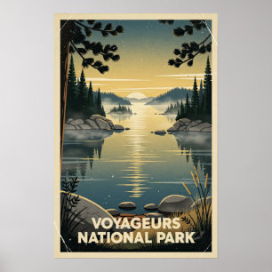 Poster Parc national de Voyageurs Rétro