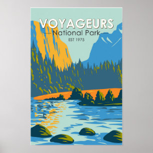 Poster Parc national de Voyageurs Vintage