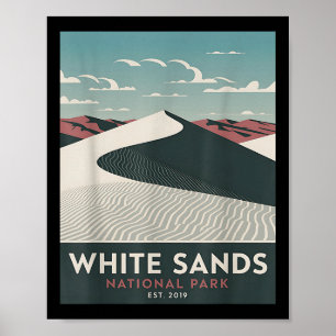 Poster Parc national de White Sands Camping randonnée vin