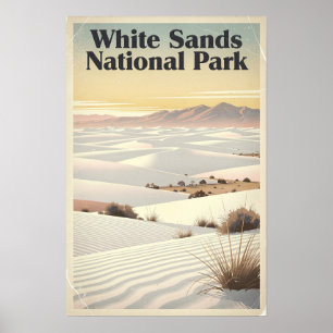 Poster Parc national de White Sands Rétro