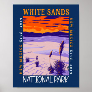 Poster Parc national de White Sands Vintage désorganisé