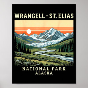 Poster Parc national de Wrangell-St Elias en Alaska vinta