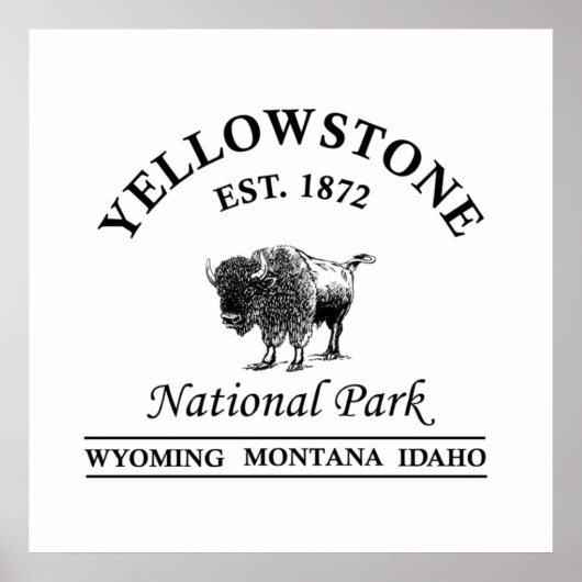 Poster Parc national de Yellowstone (Devant)