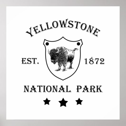 Poster Parc national de Yellowstone (Devant)