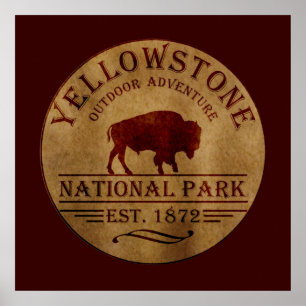 Poster parc national de yellowstone