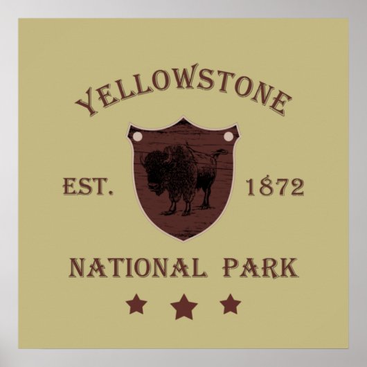 Poster Parc national de Yellowstone (Devant)