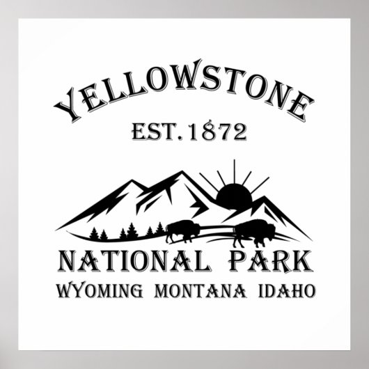 Poster Parc national de Yellowstone (Devant)
