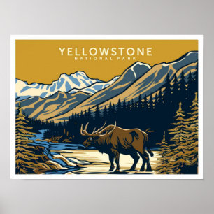 Poster Parc national de Yellowstone États-Unis Voyage