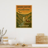 Poster Parc national de Yellowstone - Grand Canyon V01 (Cuisine)