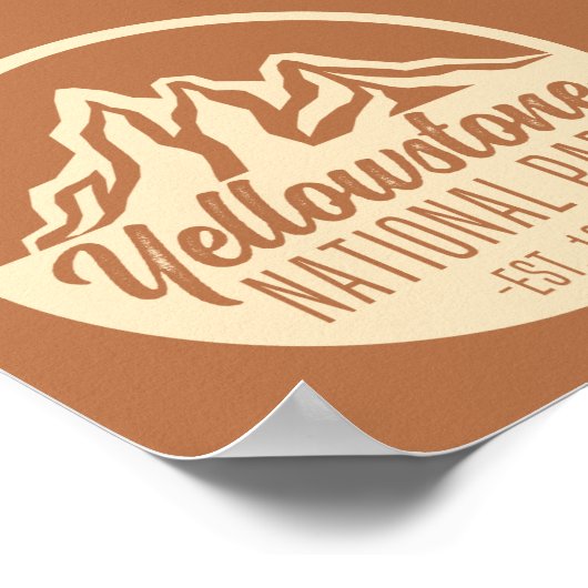 Poster Parc national de Yellowstone Randonnée Camping (Coin)