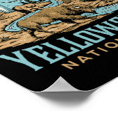 Poster Parc national de Yellowstone Us Wolf Bison Bear Vi (Coin)