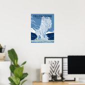 Poster Parc national de Yellowstone Vieux fidèles Vintage (Bureau à domicile)