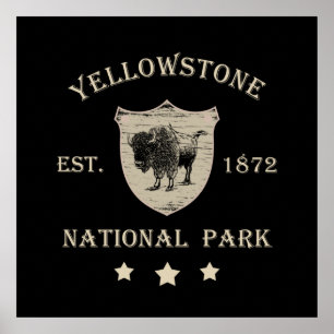 Poster Parc national de Yellowstone vintage