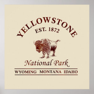 Poster Parc national de yellowstone Wyoming