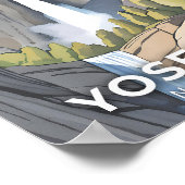 Poster Parc national de Yosemite | Aquarelle (Coin)