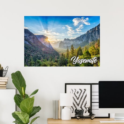 Poster Parc national de Yosemite, Californie, États-Unis (Bureau à domicile)