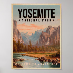 Poster Parc national de Yosemite Californie Vintage