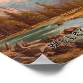 Poster Parc national de Yosemite Californie Vintage année (Coin)