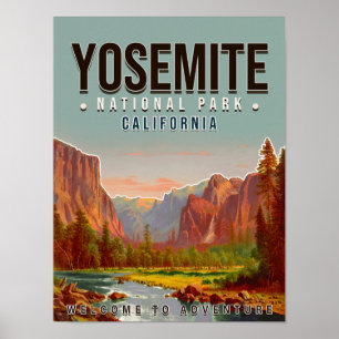 Poster Parc national de Yosemite Californie Vintage année
