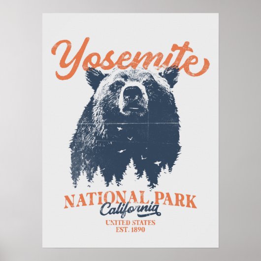 Poster Parc national de Yosemite en Californie Ours noir (Devant)