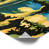 Poster Parc national de Yosemite illustration rétro Aesth (Coin)