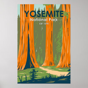 Poster Parc national de Yosemite Mariposa Grove Californi