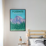 Poster Parc national de Yosemite - Moitié Dôme Californie<br><div class="desc">Design d'illustration vectorielle de Yosemite. Le parc est célèbre pour ses séquoias géants et anciens,  et pour Tunnel View,  la vue iconique de Bridalveil Fall et les falaises de granit d'El Capitan et Half Dome.</div>