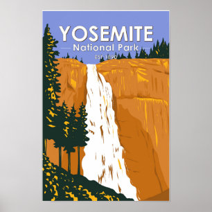 Poster Parc national de Yosemite Nevada Falls Californie