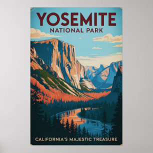 Poster Parc national de Yosemite Vintage