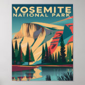 Poster Parc national de Yosemite Vintage (Devant)