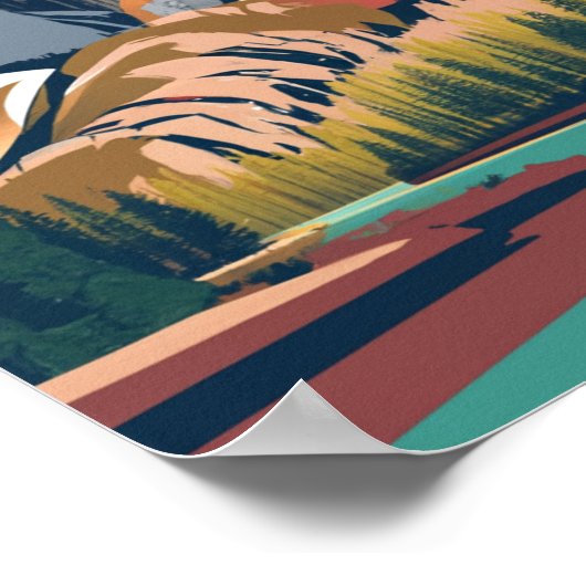 Poster Parc national de Yosemite Vintage (Coin)