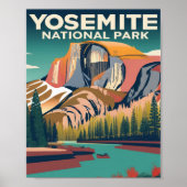 Poster Parc national de Yosemite Vintage (Devant)