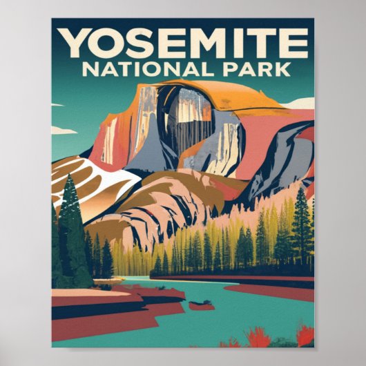Poster Parc national de Yosemite Vintage (Devant)