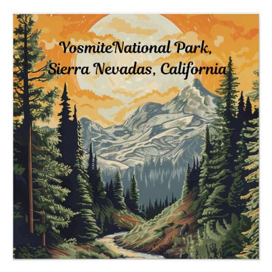Poster Parc national de Yosmite (Devant)