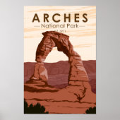 Poster Parc national des Arches Arche délicate Vintage (Devant)